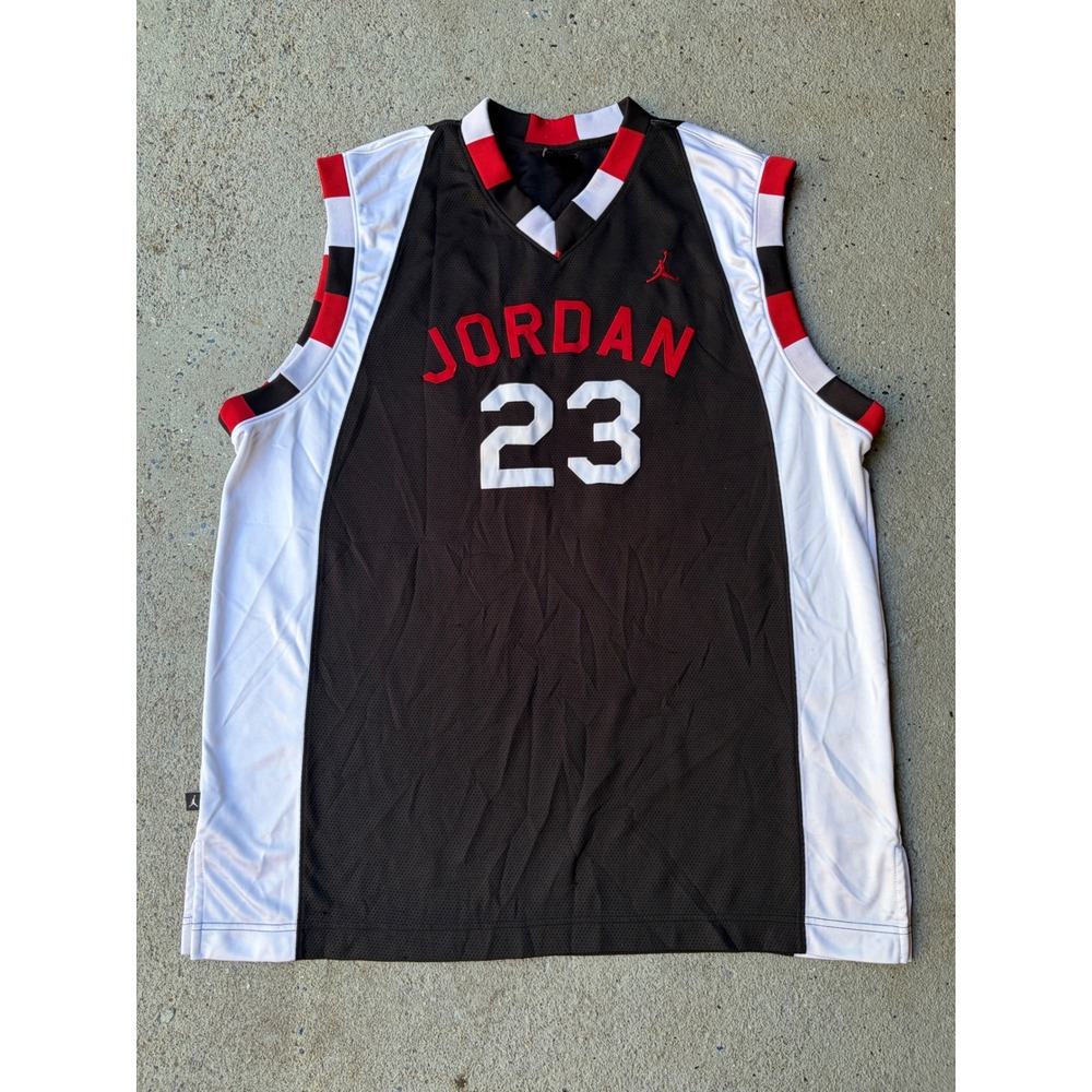 Jordan Brand Mens Basketball Jersey XL Black White Jumpman 23 Mesh Sleeveless